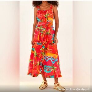 BNWT!  FARM RIO ❤️🧡 IPANEMA DRESS/ MIDI. Size L